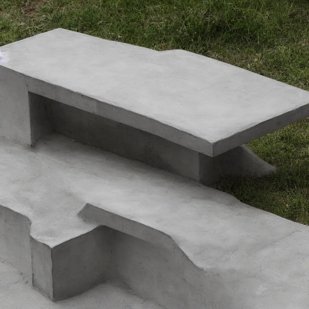 Image similar to concrete bench, minimal