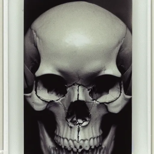 Image similar to polaroid of a human skull