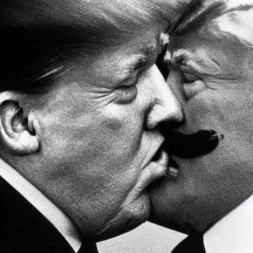 Image similar to still of donald trump kissing adolf hitler