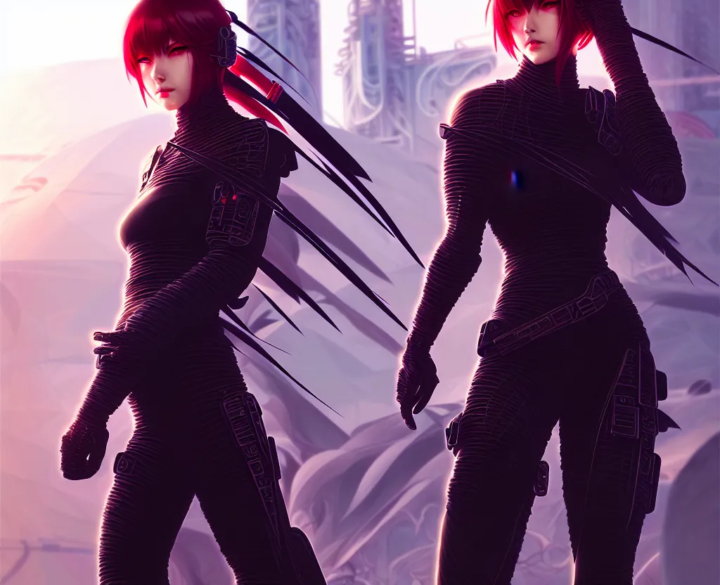 Image similar to portrait futuristic ninja gaiden girl, at future neon light rooftop, ssci - fi and fantasy, intricate and very very beautiful and elegant, highly detailed, digital painting, artstation, concept art, smooth and sharp focus, illustration, art by tan zi and ayanamikodon and alphonse mucha and wlop