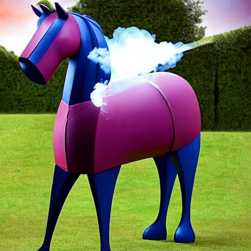 Image similar to an antropomorphic horse wearing a suit smoking a cigar