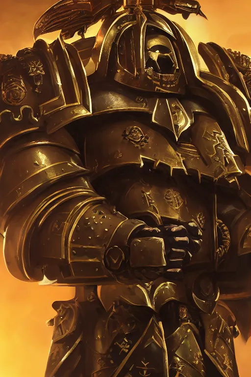 Image similar to armor portrait heros warhammer 4 0 k horus heresy fanart - the primarchs emperor by johannes helgeson animated with vfx concept artist & illustrator global illumination ray tracing hdr fanart arstation zbrush central hardmesh 8 k octane renderer comics stylized