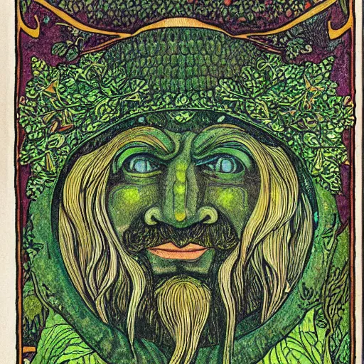 Image similar to green man by ivan bilibin