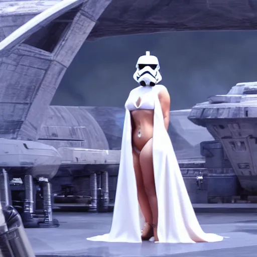 Image similar to kim kardashian in star wars as an evil sith, 8k resolution, full HD, cinematic lighting, award winning, anatomically correct