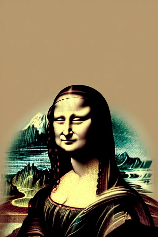 Image similar to beautiful portrait of a woman, negative no not mona lisa pose, beautiful woman, symmetry, perspective, portrait, by banksy 8 k