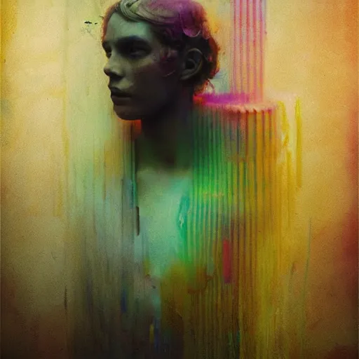 Prompt: resonant frequency by cy Twombly and BASTIEN LECOUFFE DEHARME, colorful, iridescent, volumetric lighting, abstract