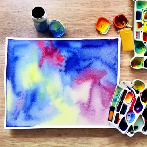 Prompt: water color art raise the bar