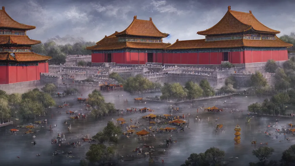 Image similar to Forbidden City, fantasy artwork, award-winning, beautiful scenery, artstation