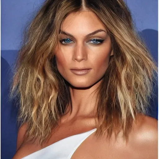 Image similar to supermodel cutting her long hair off