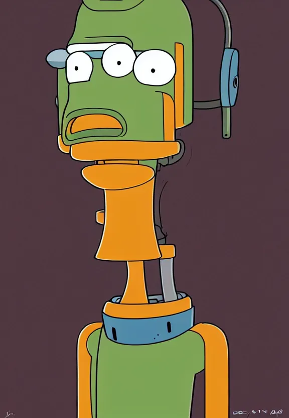 Prompt: portrait of bender from futurama, looking at camera, extremely detailed, digital painting, artstation, concept art, smooth, sharp focus, illustration, ambient lighting, art by matt groening, futurama artstyle