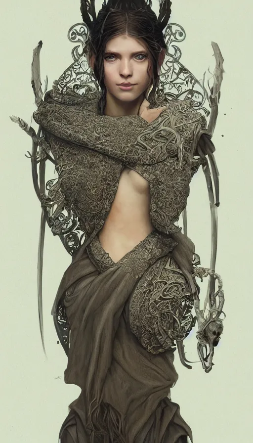 Prompt: hunter shaffer, traditional clothing, fame of thrones, fibonacci, sweat drops, intricate fashion clothing, insane, intricate, highly detailed, surrealistic, digital painting, artstation, concept art, smooth, sharp focus, illustration, unreal engine 5, 8 k, art by artgerm and greg rutkowski and alphonse mucha