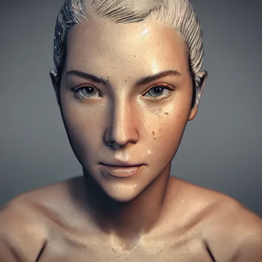 Prompt: glistering sweaty skin face octane render 8k