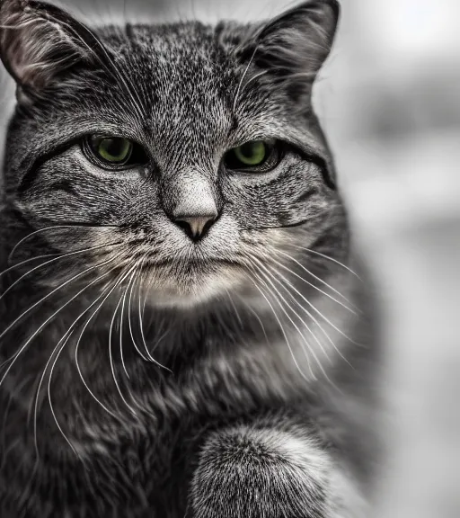 Image similar to award winning 5 5 mm close up portrait color photo of an admiral cat in full military outfit and aviators, in a park by luis royo. soft light. sony a 7 r iv