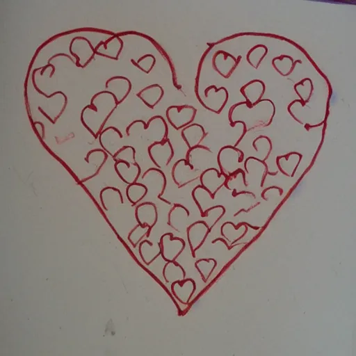 Prompt: children drawing of heart