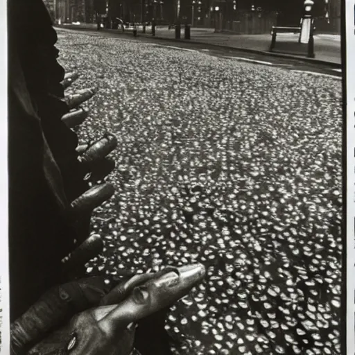 Image similar to nyc overtaken by mushrooms, photograph by weegee,