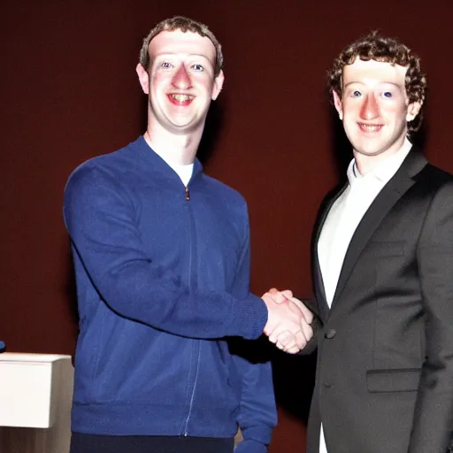 Image similar to mark zuckerberg and michael jackson shaking hands