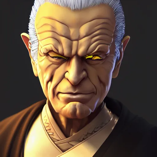 Image similar to portrait of sheev palpatine the embodiment of raijin, anime fantasy illustration by tomoyuki yamasaki, kyoto studio, madhouse, ufotable, square enix, cinematic lighting, trending on artstation