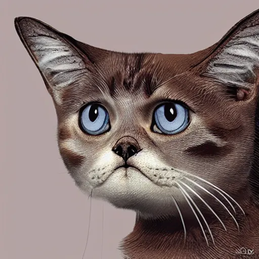 Image similar to down syndrome cat photorealistic