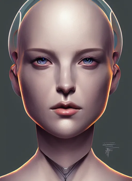 Image similar to symmetry!! portrait of female android, intricate, elegant, highly detailed, digital painting, artstation, concept art, smooth, sharp focus, illustration, art by fra angelico and greg ruthkowski