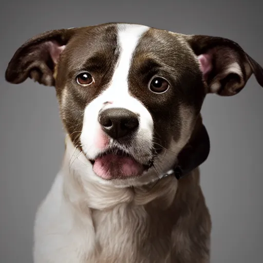 Image similar to a dog with steve harvey's face, studio lighting, looks like steve harvey, 4 k, photorealistic, award winning