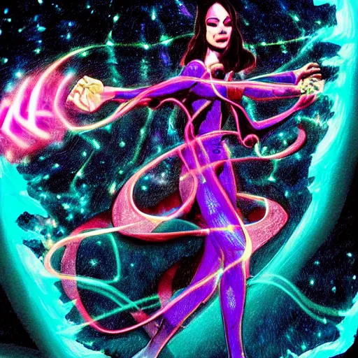 Image similar to a powerful psychic woman emitting psychic power, psychic, psychic powers, detailed, highly detailed, hyper detailed, aesthetic!, trending on artstation, artstation, trending on tumblr, by Steve Ditko, fantasy, fantasy aesthetic!,