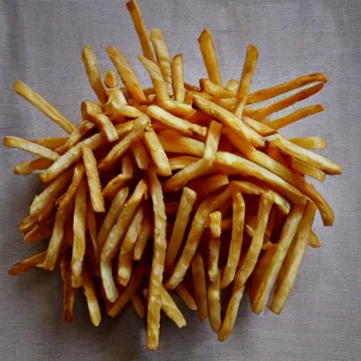 Prompt: a crown made of french fries