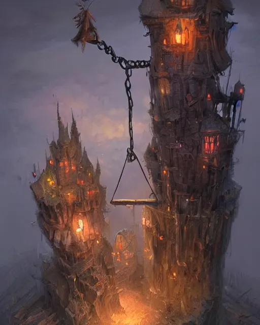 Image similar to dramatic hangman scene at the gallows pole!!! robust fantasy castle, calming, uplifting mood, ultra realistic, funny, small buildings, highly detailed, epic lighting, illuminated, cinematic, morning, art by eddie mendoza