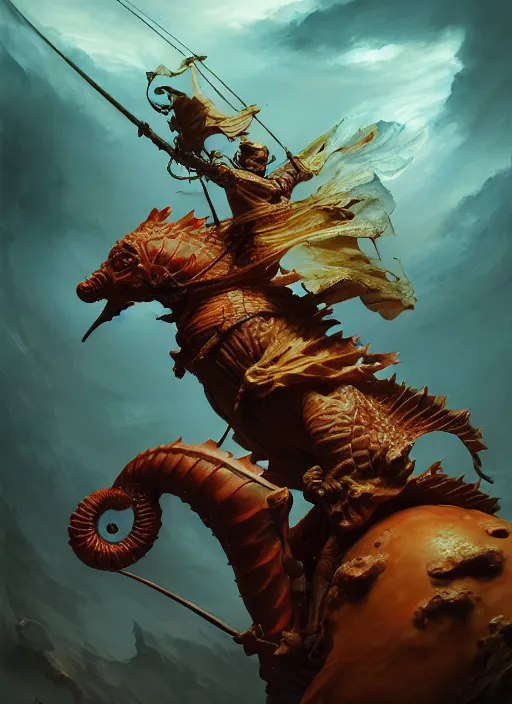 Image similar to subsurface scattering, seahorse samurai, translucent, by jesper ejsing, justin gerard, tomasz alen kopera, cgsociety and fenghua zhong, highly detailed, rim light, cinematic lighting, illustration, art, octane render, very coherent, cinematic, hyper realism, high detail, octane render, 8 k