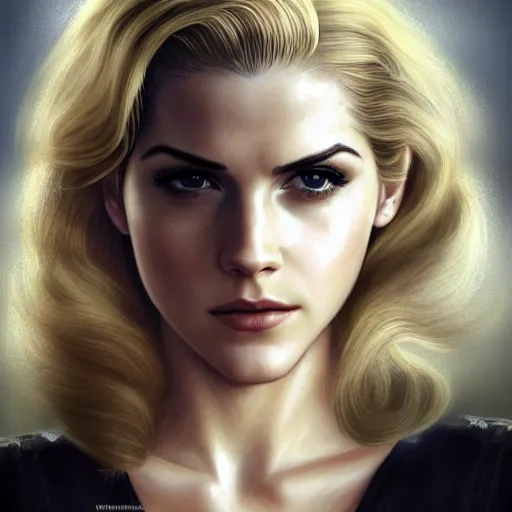 Image similar to A combination of Katheryn Winnick's and Grace Kelly's and Emma Watson's faces with blonde hair as Solid Snake from Metal Gear Solid, full body, western, D&D, fantasy, intricate, elegant, highly detailed, digital painting, artstation, concept art, matte, sharp focus, illustration, art by Artgerm and Greg Rutkowski and Alphonse Mucha