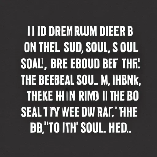 Prompt: I dreamed that I was dead and the soul came back to see you