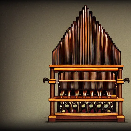 Image similar to 2.5d pipe organ video game concept art, unique, organic, award winning