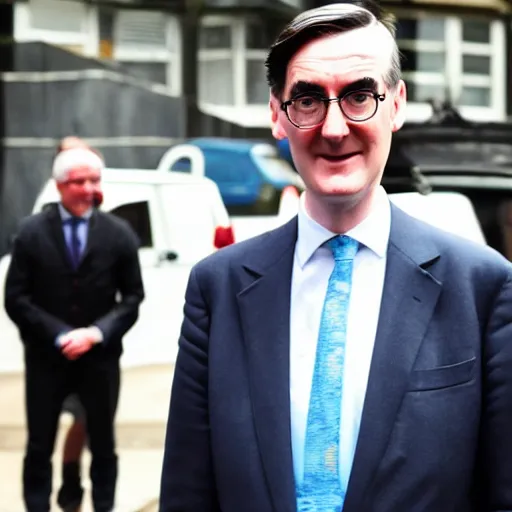 Image similar to Jacob Rees Mogg kickboxing