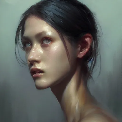 Image similar to girl, expressive oil painting, by yoshitaka amano, by greg rutkowski, by jeremy lipking, by artgerm,, h e giger, digital art, octane render