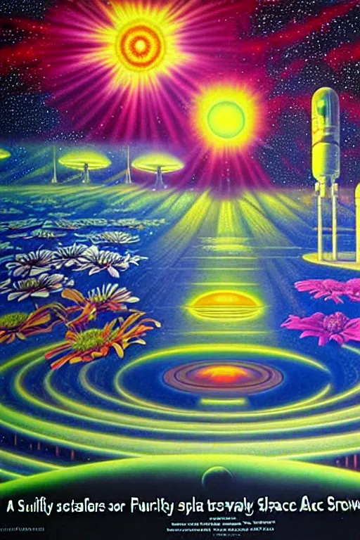 Image similar to a beautiful future for reality simulation, scientists and space flowers, utopian, by david a. hardy, wpa, public works mural, socialist