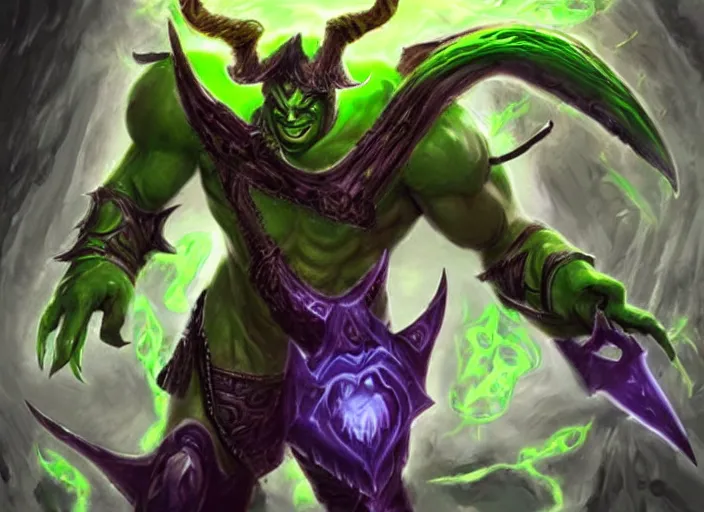 Prompt: donald trump as illidan in world of warcraft