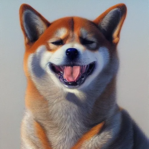 Prompt: Shiba Inu, art by Donato Giancola and James Gurney, digital art, trending on artstation