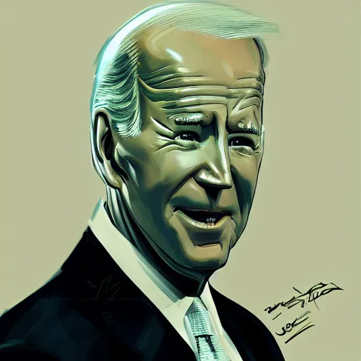 Image similar to concept art of joe biden by jama jurabaev, brush hard, artstation, high quality, brush stroke