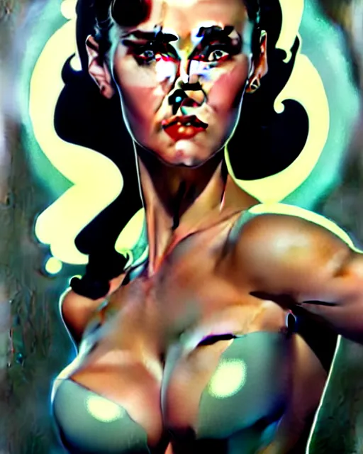 Image similar to a pin up and beautiful fashion charming dreamlke jennifer connelly, symmetrical face symmetrical eyes, character art, art by artgerm lau and wlop and and ilya kuvshinov and john singer sargent, joshua middleton comic art, hyperdetailed, 8 k realistic, symmetrical, frostbite 3 engine, cryengine, digital art