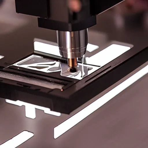 Image similar to laser cutting head off cinematic motion detailed