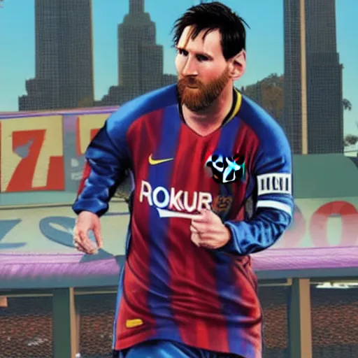 Image similar to lionel messi as gta V cover