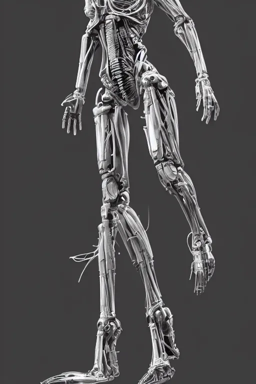 Image similar to full body female human anatomy concept, medical anatomy, cybernetic implants, gun metal grey, mecha limbs, muscular system reference, terminator tx, anatomical art, digital art, in the style of aaron sims, amanda lilleston, luka mivsek, bryan christie, ranjit ghosh, artstation, pinterest, deviantart, photoshop, octane render, unreal engine