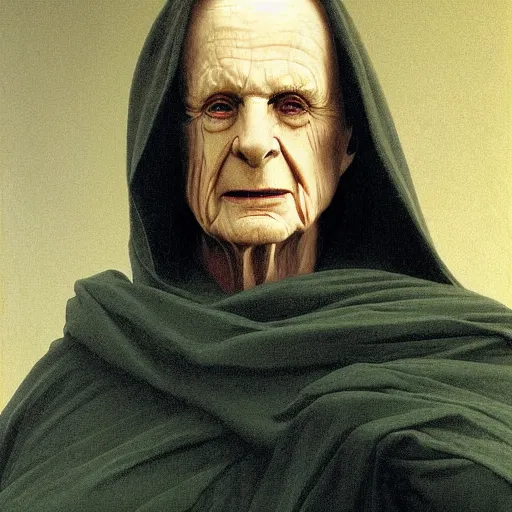 Image similar to Painting of Emperor Palpatine. Art by william adolphe bouguereau. During golden hour. Extremely detailed. Beautiful. 4K. Award winning.