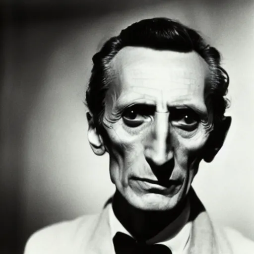 Prompt: dslr photo portrait still of young peter cushing, 8 k, by diane arbus, man ray,