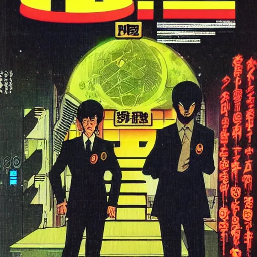 Prompt: 1979 OMNI Magazine Cover neo-tokyo special agent, subterfuge , Anime, Highly Detailed, Inspired by Heat + Golgo 13 + Lupin the 3rd , 8k :4 by Vincent Di Fate + Katsuhiro Otomo : 8