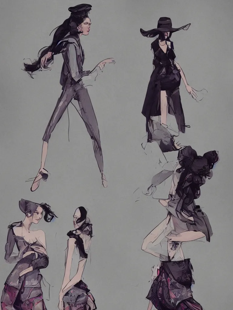 Prompt: fashion editorial by disney concept artists, blunt borders, rule of thirds