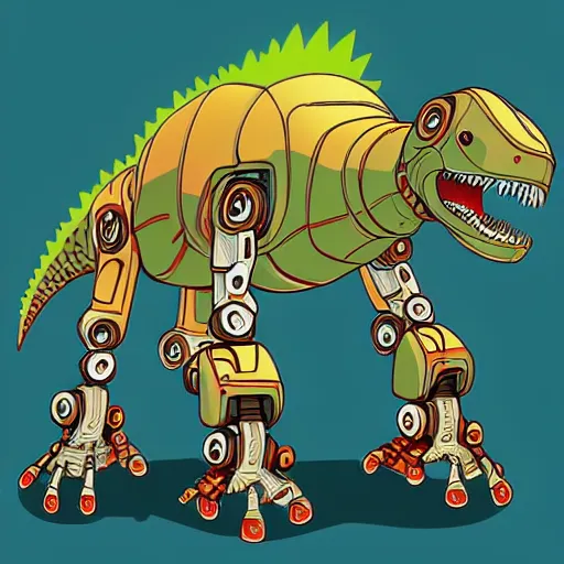 Prompt: “ robot dinosaur ”