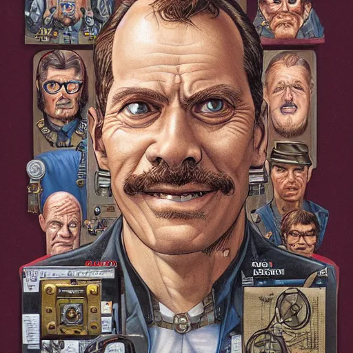 Prompt: a face on portrait of an engineer, by glenn fabry and jason edminston