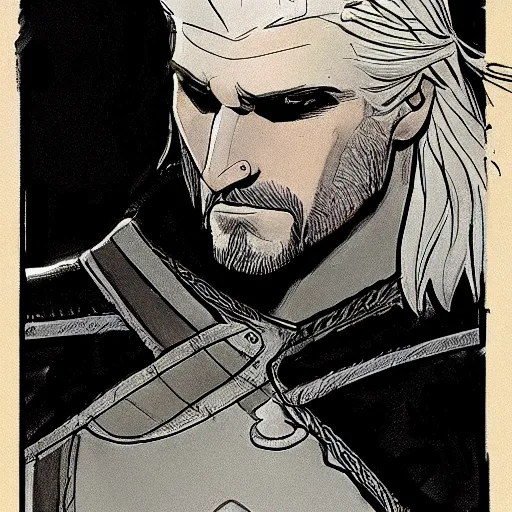 Image similar to geralt of rivia by glen keane