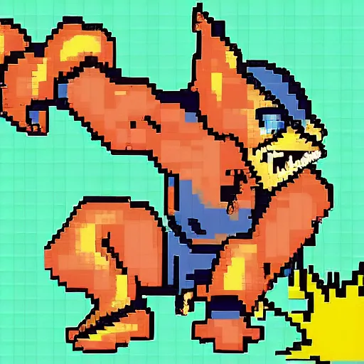 Image similar to street sharks 2d capcom fighting game sprite, pixel art