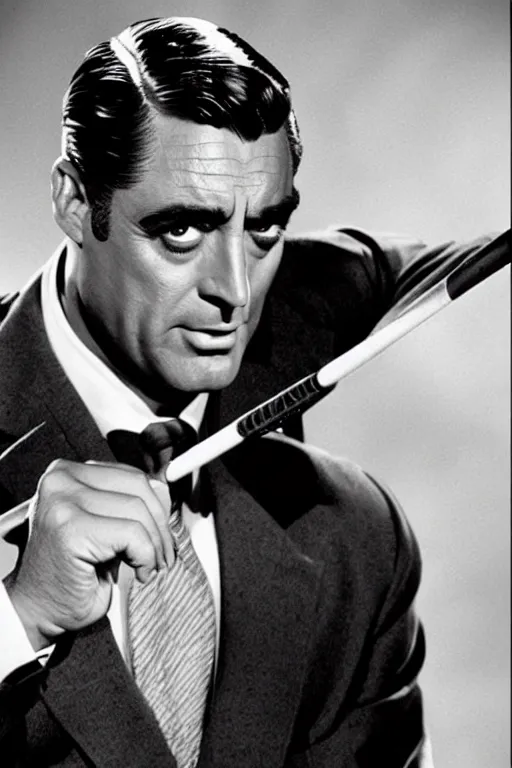 Image similar to cary grant as buffy the vampire slayer. superhero movie set in the 1 9 6 0's